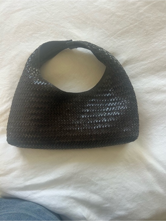 Mango Handbags - ** New with Tag - Mango Leather Woven Mini Shoulder Bag - Chocolate.